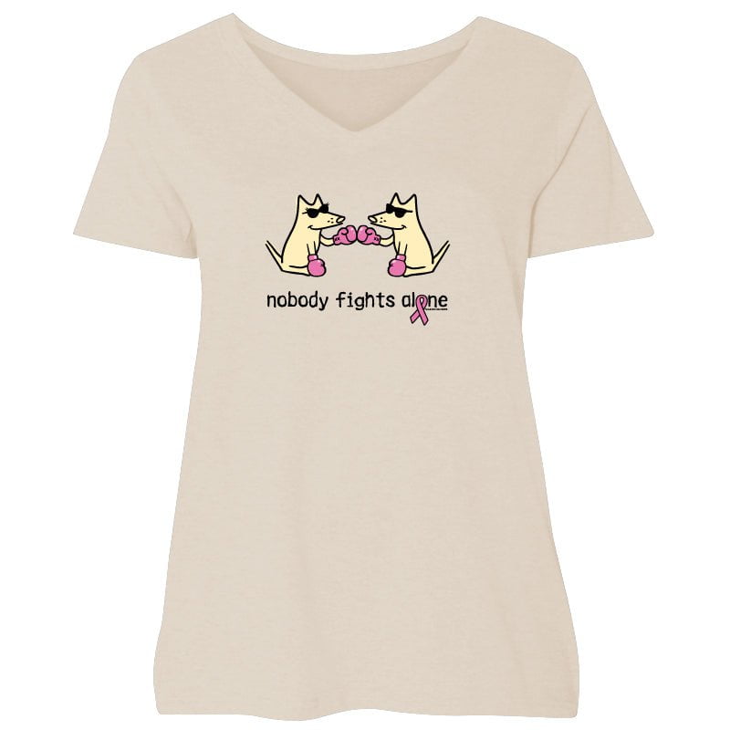 Nobody Fights Alone - Ladies Curvy V-Neck Tee