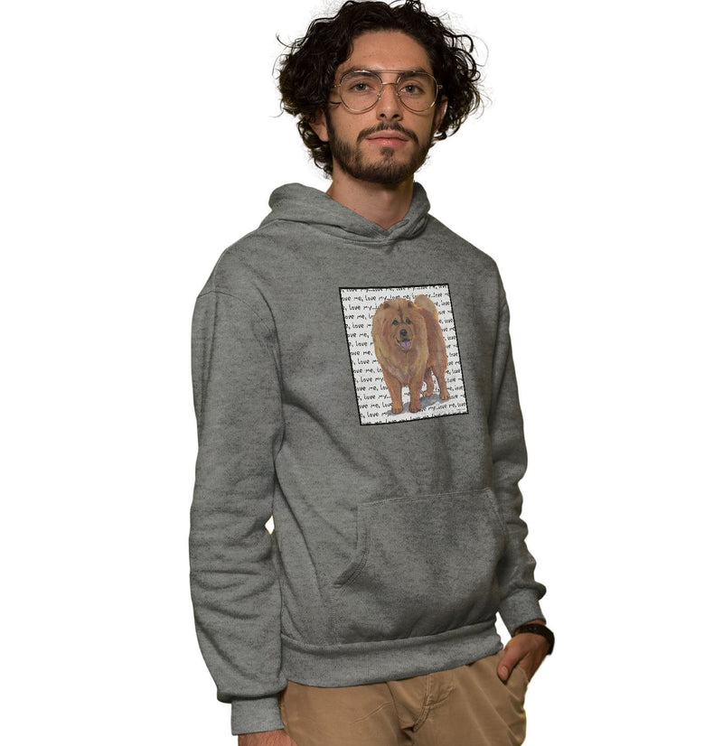 Chow Chow Love Text - Adult Unisex Hoodie Sweatshirt