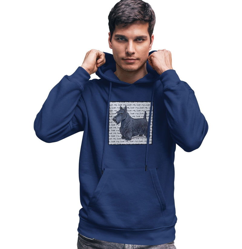 Scottish Terrier Love Text - Adult Unisex Hoodie Sweatshirt