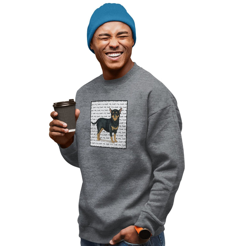 Chihuahua Love Text - Adult Unisex Crewneck Sweatshirt