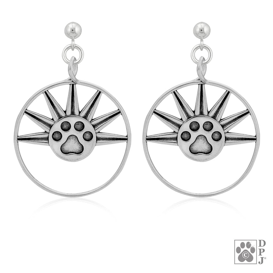 Rising Sun Paw Print Earrings