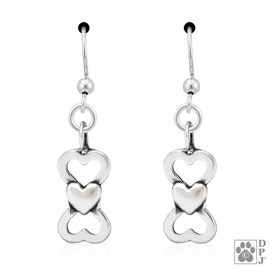 I Love Treats Bone and Heart Earrings