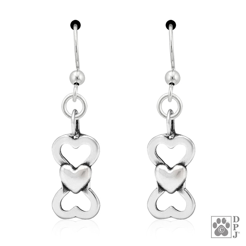 I Love Treats Bone and Heart Earrings
