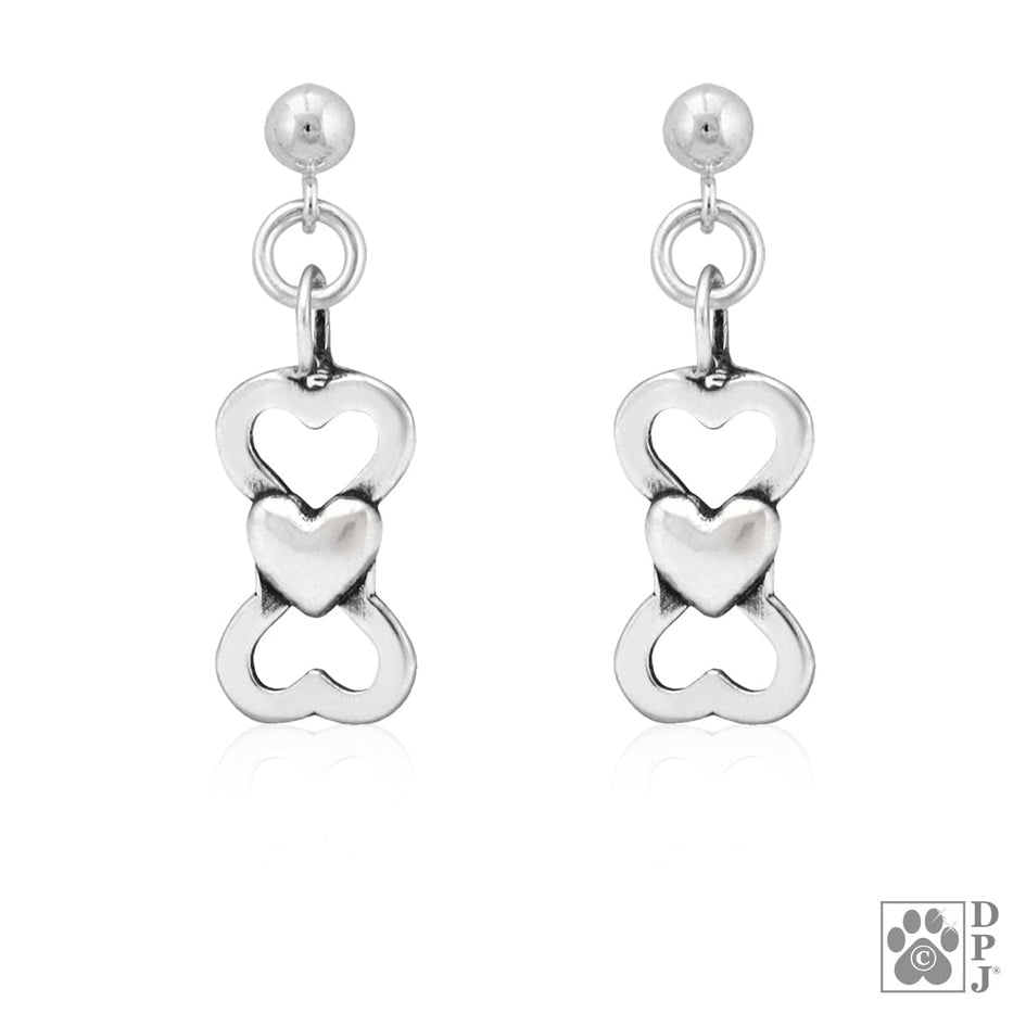 I Love Treats Bone and Heart Earrings