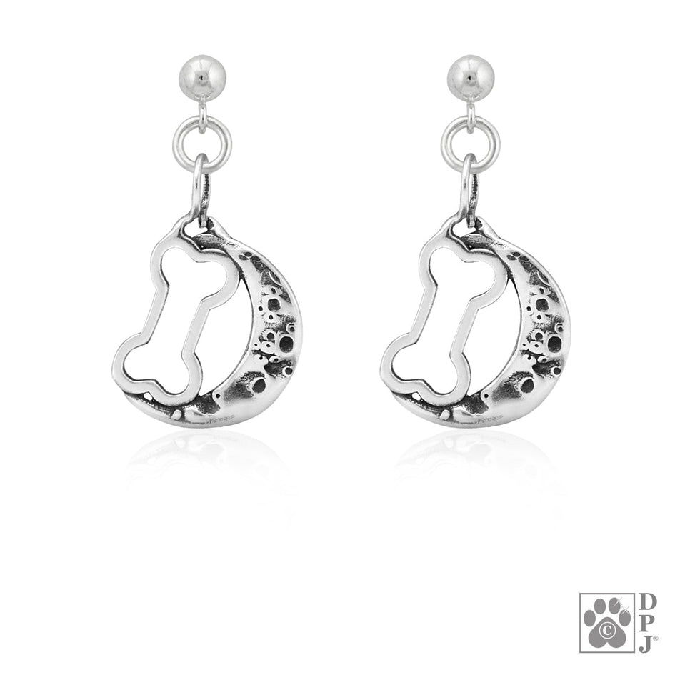 Bark At The Moon Dog Bone Earrings