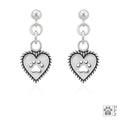 Roped Into Your Love Heart Paw and Heart Earrings