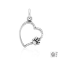 Paw and Heart Necklace, Paw on My Heart Paw Charm, Right