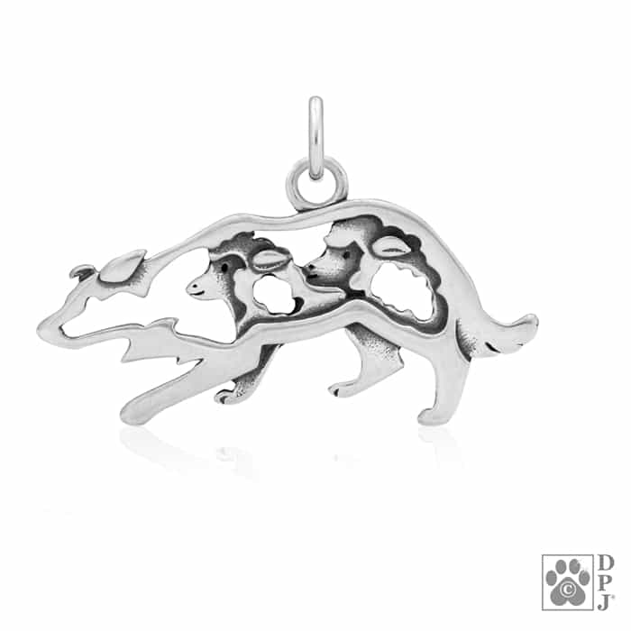 Border Collie Crouch w/Sheep, Body, Pendant