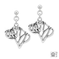 Sterling Silver Chinese Shar-Pei Head Earrings