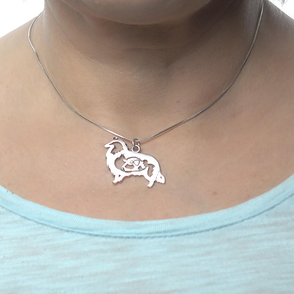 Collie, Rough Coat w/Sheep, Body, Pendant