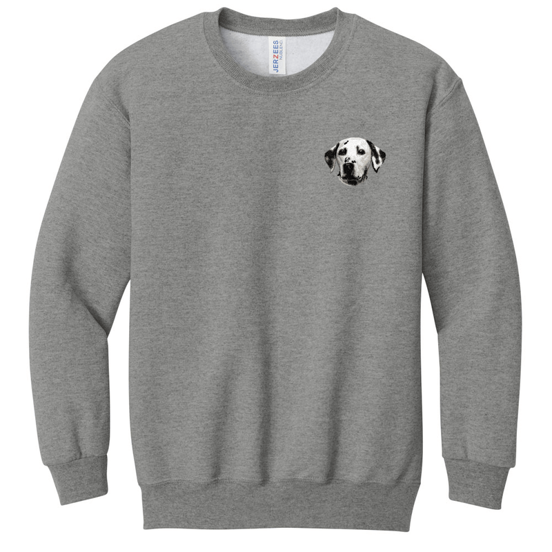 Dalmatian Embroidered Youth Crewneck Sweatshirt