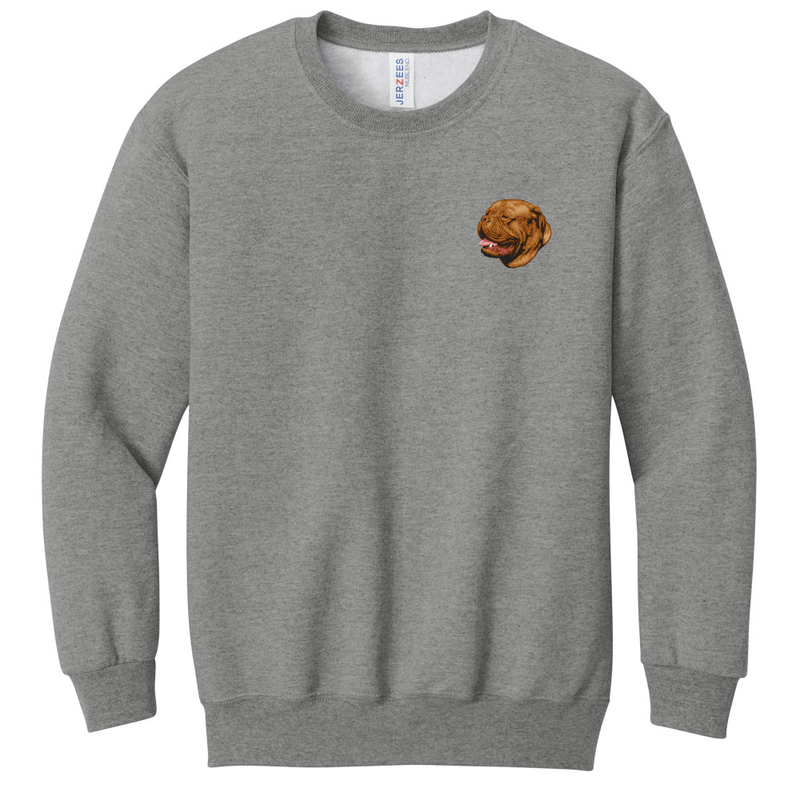 Dogue de Bordeaux Embroidered Youth Crewneck Sweatshirt