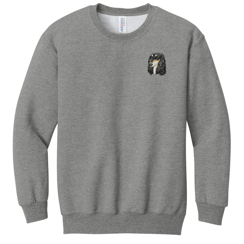 Saluki Embroidered Youth Crewneck Sweatshirt
