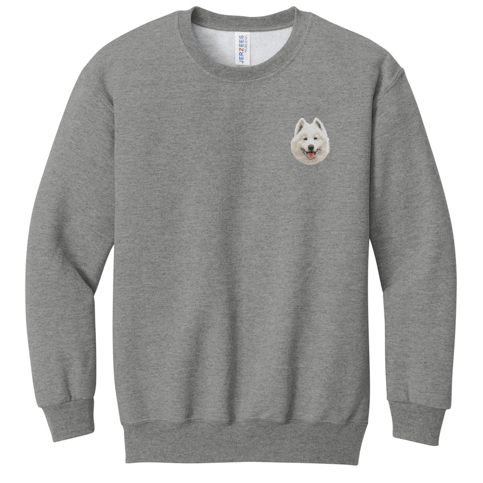 Samoyed Embroidered Youth Crewneck Sweatshirt