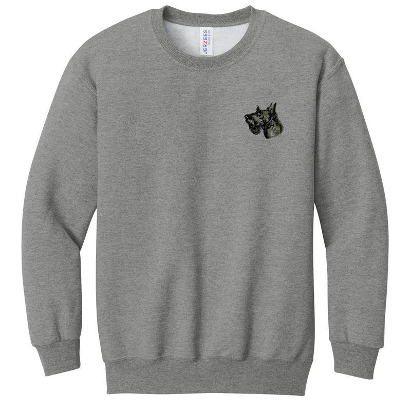 Scottish Terrier Embroidered Youth Crewneck Sweatshirt