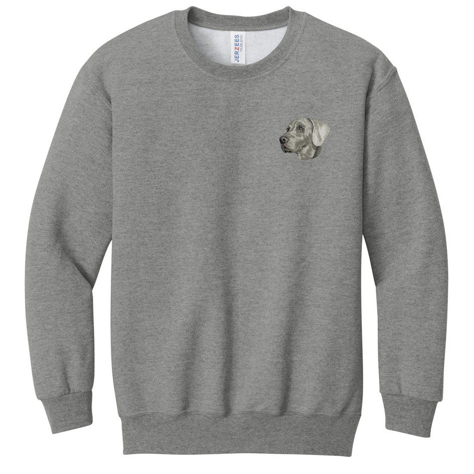 Weimaraner Embroidered Youth Crewneck Sweatshirt