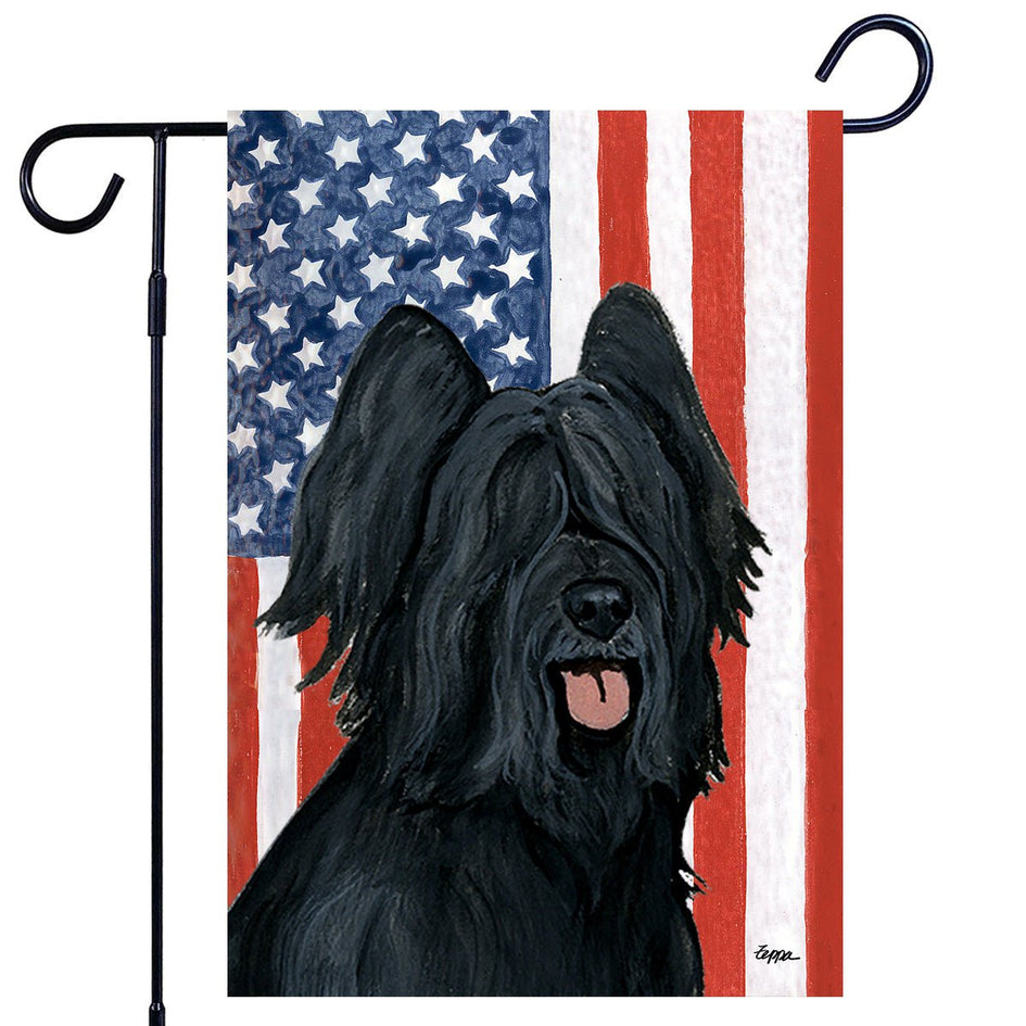 Briard Americana Garden Flag