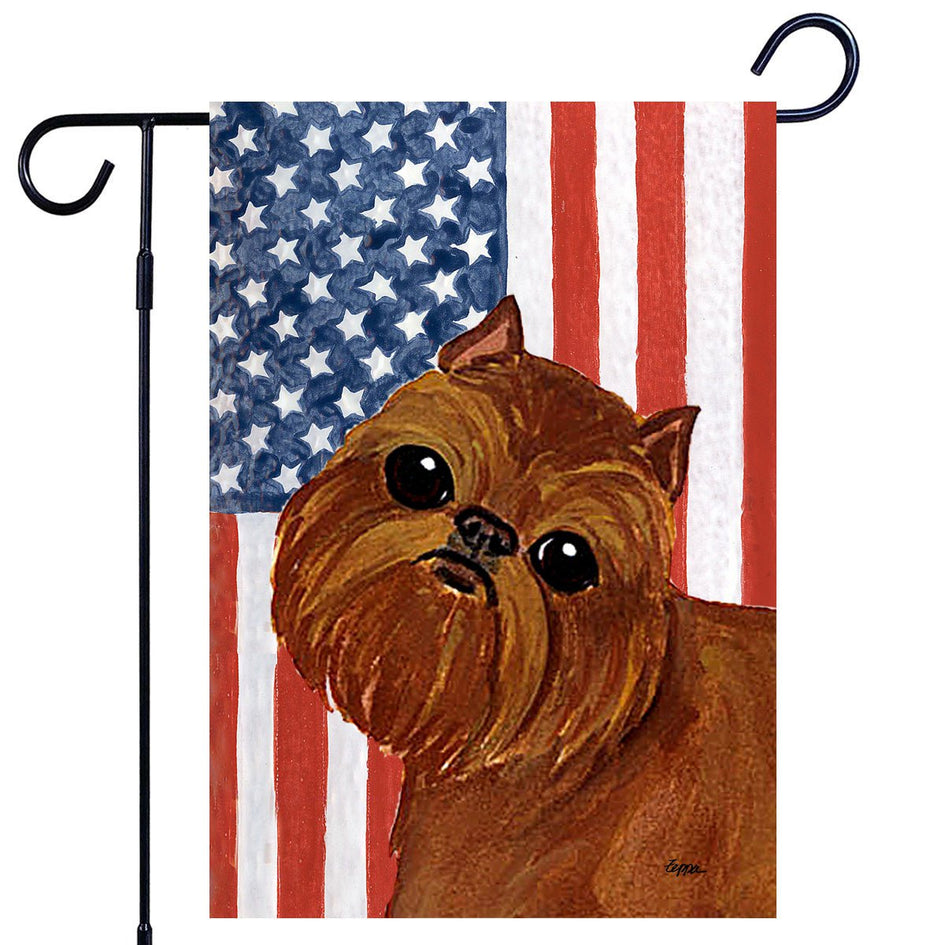 Brussels Griffon Americana Garden Flag
