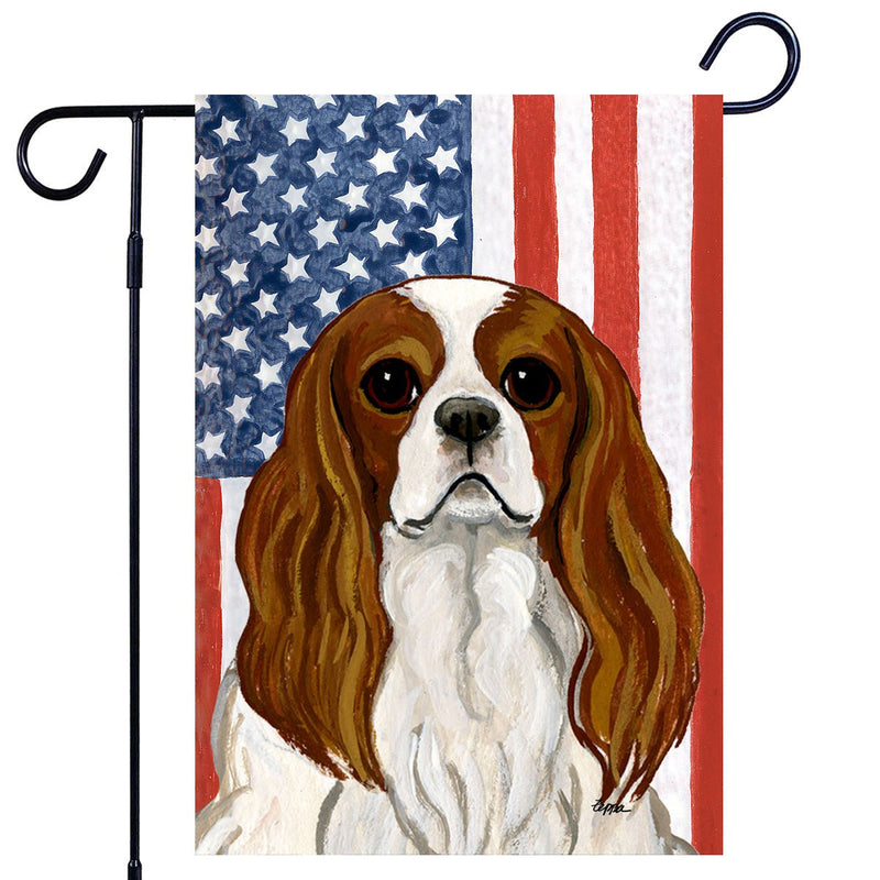 Cavalier King Charles Spaniel Americana Garden Flag