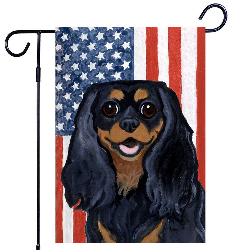 Cavalier King Charles Spaniel Americana Garden Flag