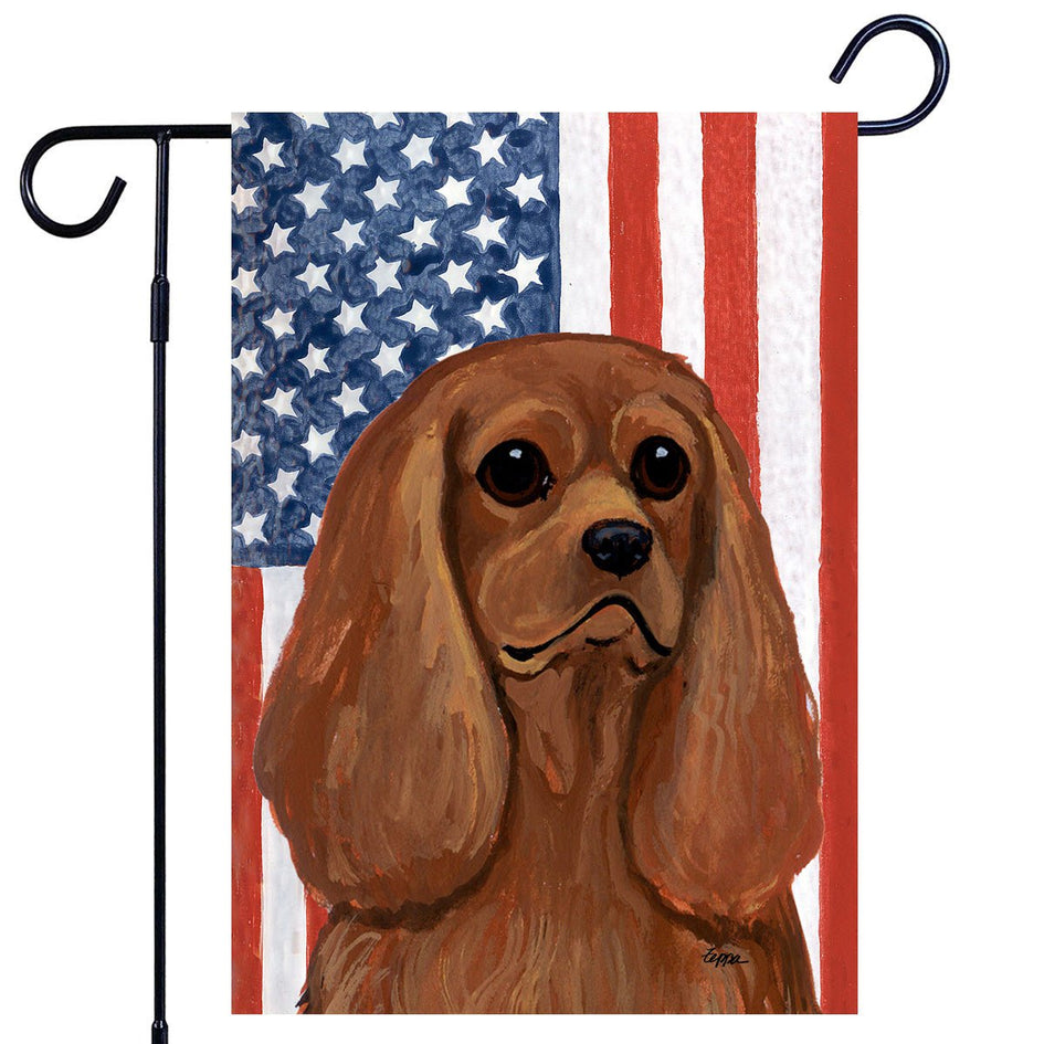 Cavalier King Charles Spaniel Americana Garden Flag