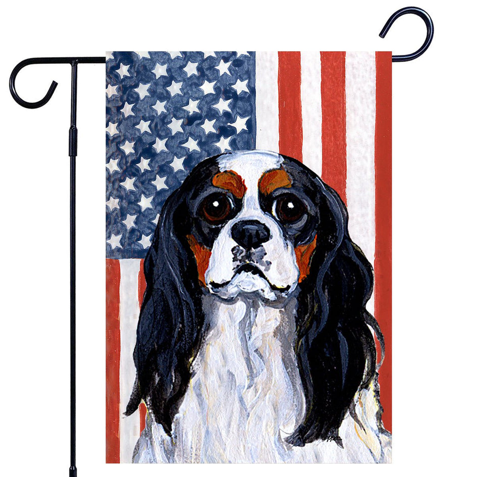 Cavalier King Charles Spaniel Americana Garden Flag