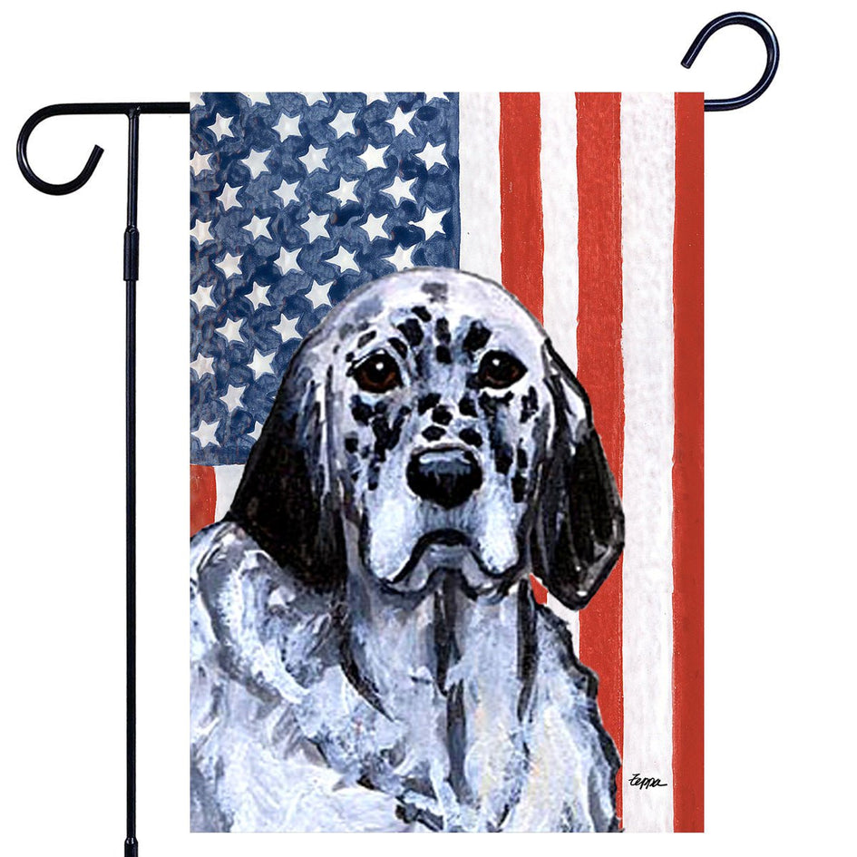 English Setter Americana Garden Flag