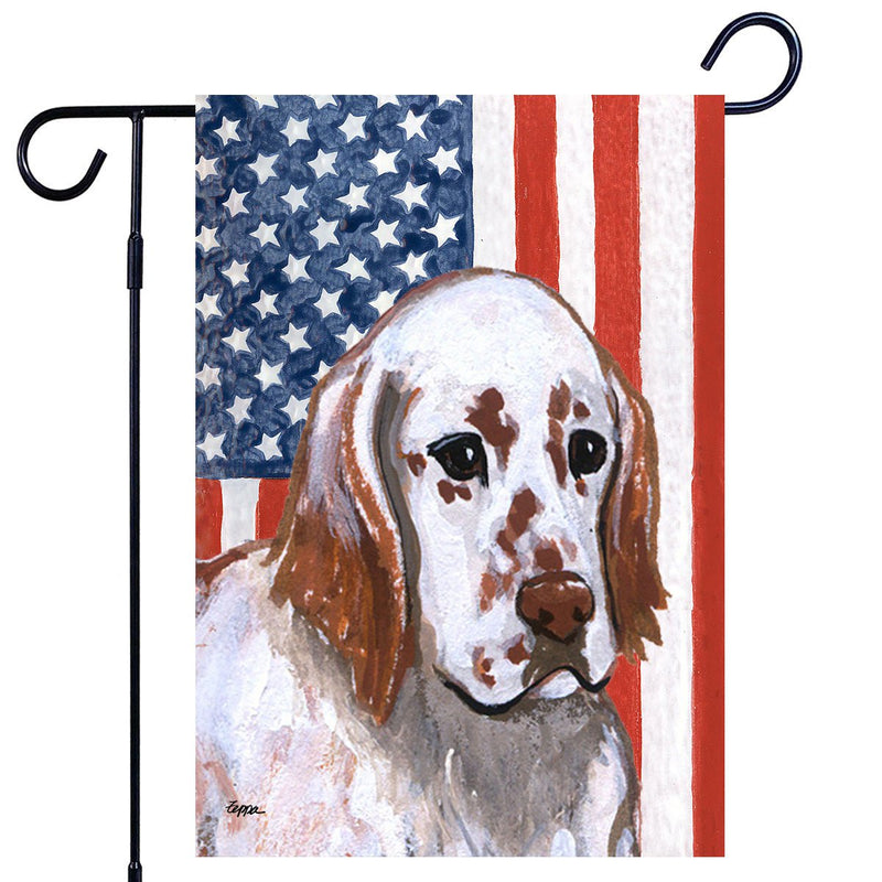English Setter Americana Garden Flag