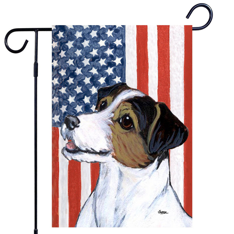 Russell Terrier Americana Garden Flag