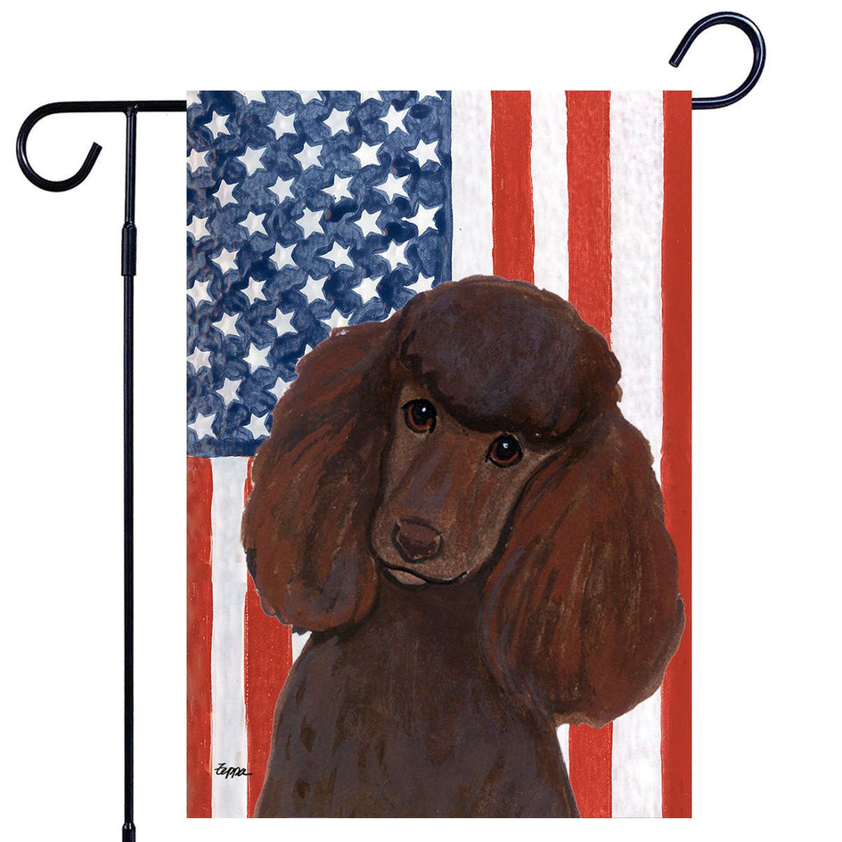 Poodle Americana Garden Flag