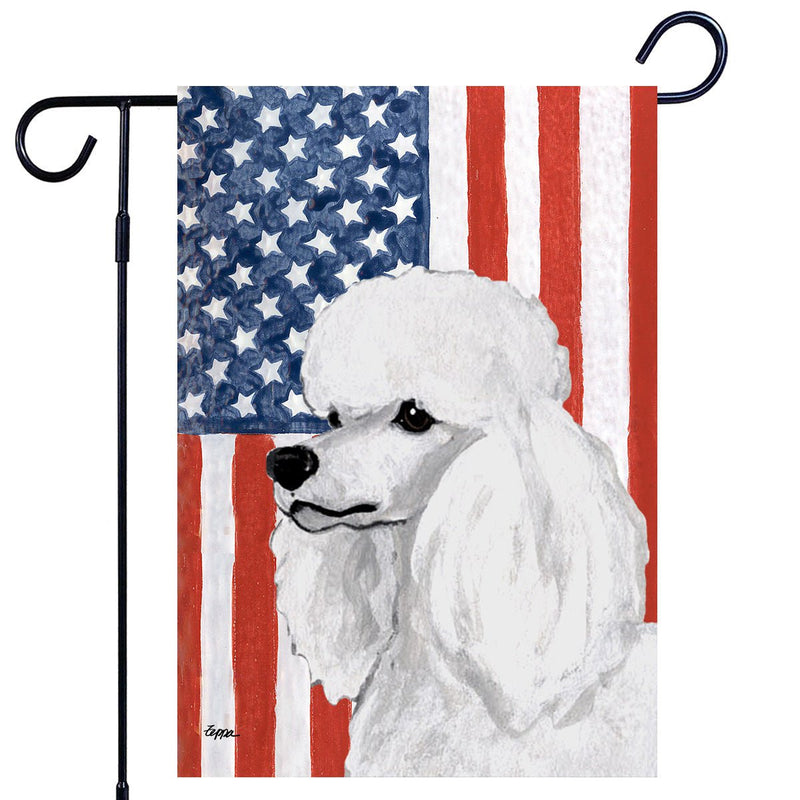 Poodle Americana Garden Flag