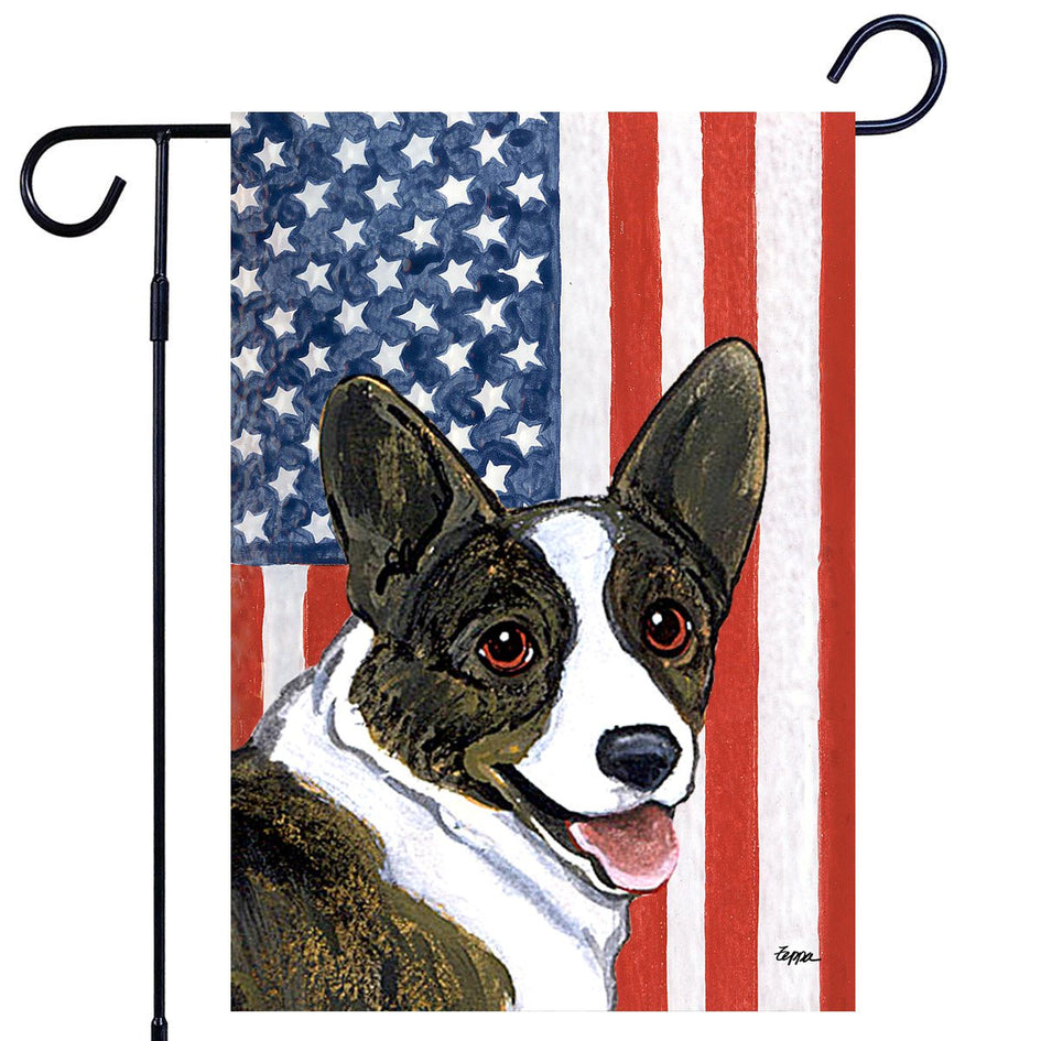 Cardigan Welsh Corgi  Americana Garden Flag
