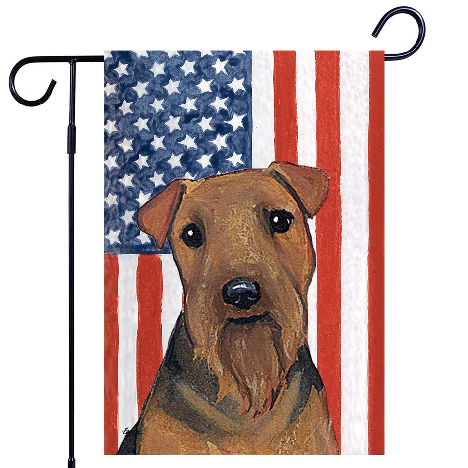 Welsh Terrier Americana Garden Flag