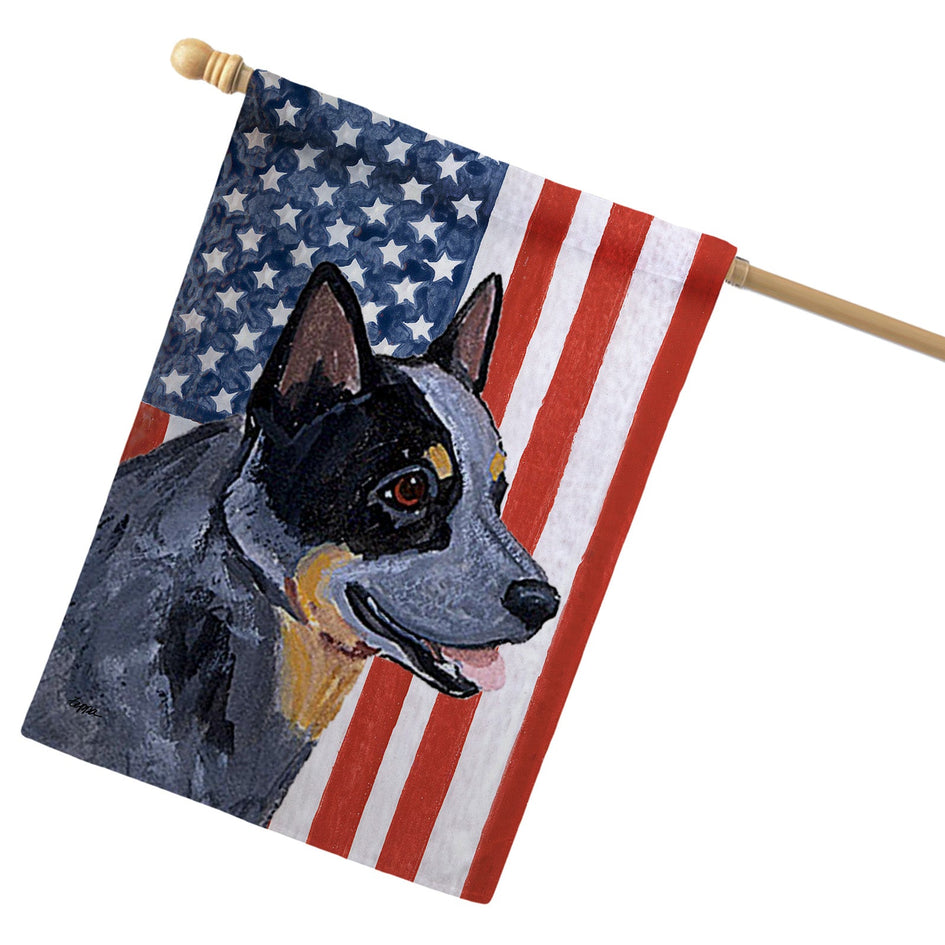 Australian Cattle Dog Americana House Flag