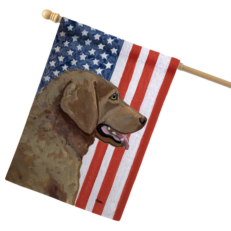 Chesapeake Bay Retriever Americana House Flag