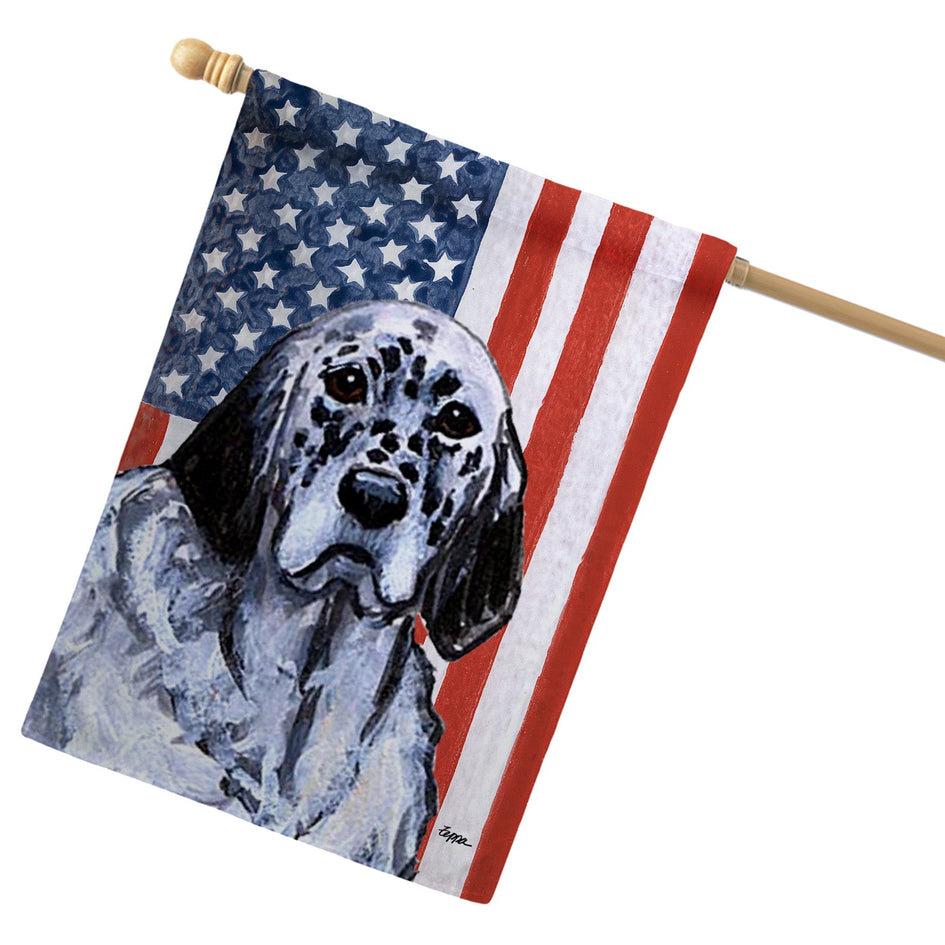 English Setter Americana House Flag