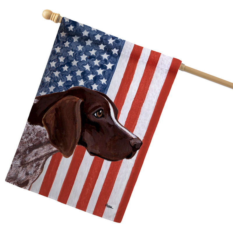 German Shorthaired Pointer Americana House Flag