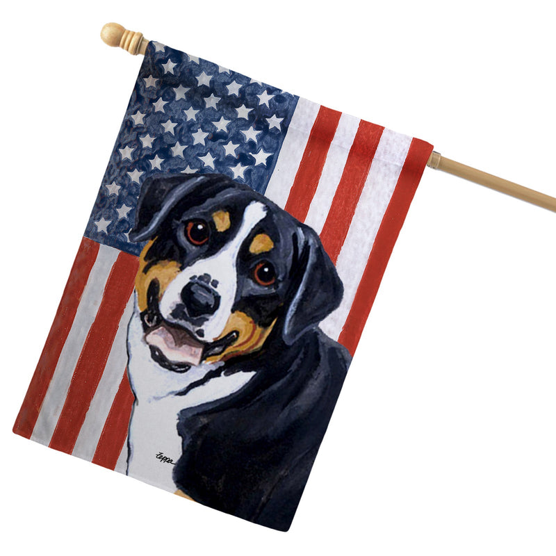 Greater Swiss Mountain Dog Americana House Flag