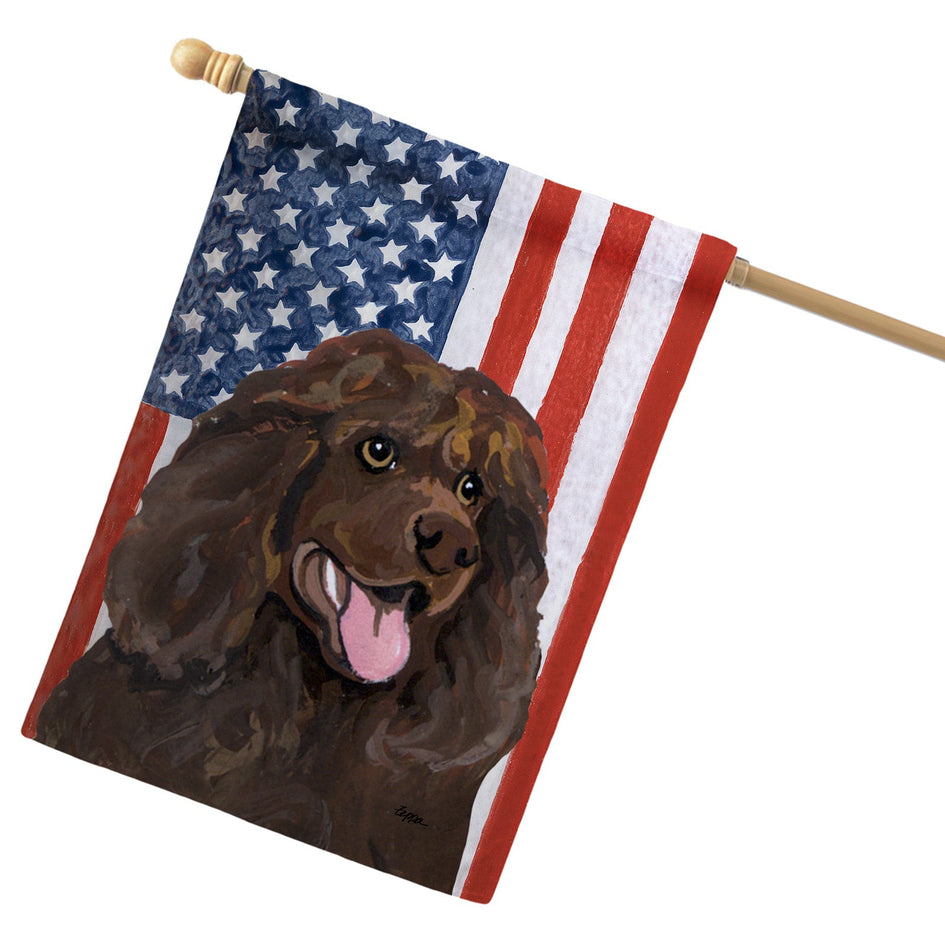 Irish Water Spaniel Americana House Flag