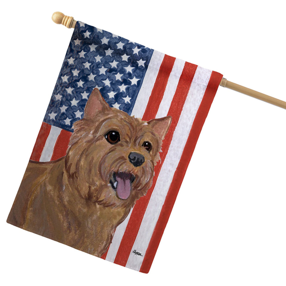 Norwich Terrier Americana House Flag