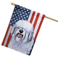 Old English Sheepdog Americana House Flag