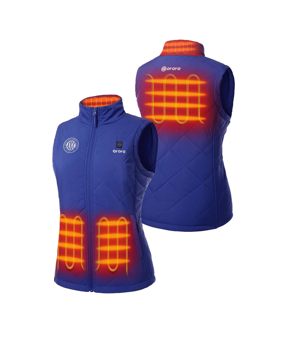 ororo Women's 4-Zone Quilted Heated Vest – American Kennel Club® Edition