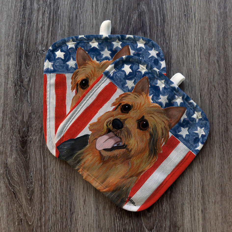 Australian Terrier  Americana Pot Holder Set