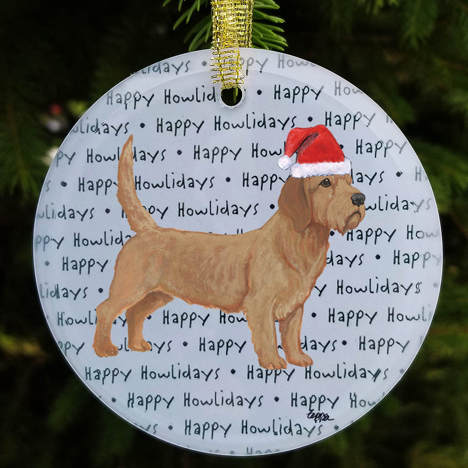 Basset Fauve de Bretagne "Happy Howlidays" Ornament