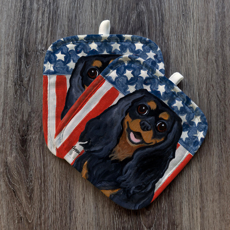 Cavalier King Charles Spaniel  Americana Pot Holder Set