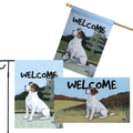 Russell Terrier 3 Piece Bundle - House Flag, Garden Flag, & Welcome Mat
