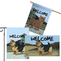 Norwich Terrier 3 Piece Bundle - House Flag, Garden Flag, & Welcome Mat