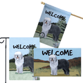 Old English Sheepdog 3 Piece Bundle - House Flag, Garden Flag, & Welcome Mat