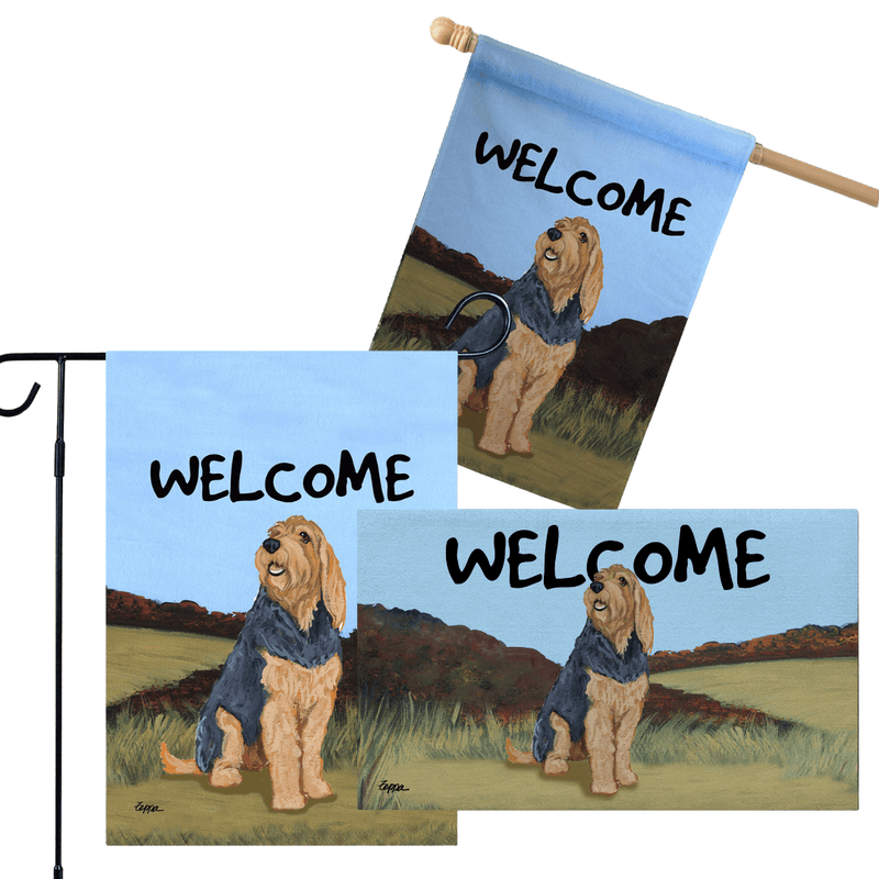 Otterhound 3 Piece Bundle - House Flag, Garden Flag, & Welcome Mat