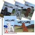 Poodle 3 Piece Bundle - House Flag, Garden Flag, & Welcome Mat